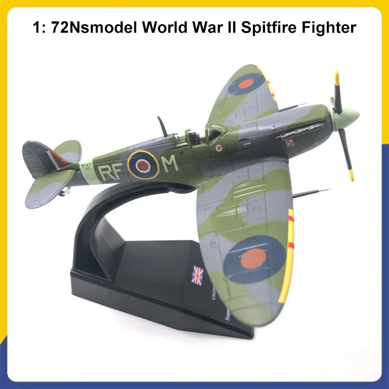1:72 Scale NSModel World War II Spitfire Fighter Simulation Alloy Fighter Aircraft Model Finished Product Collectible Toy