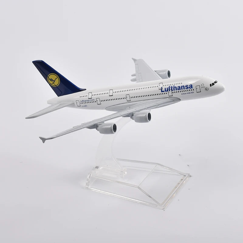 JASON TUTU 16cm Lufthansa Airbus 380 Aircraft Model Planel Airplane Diecast Metal 1/400 Scale Planes