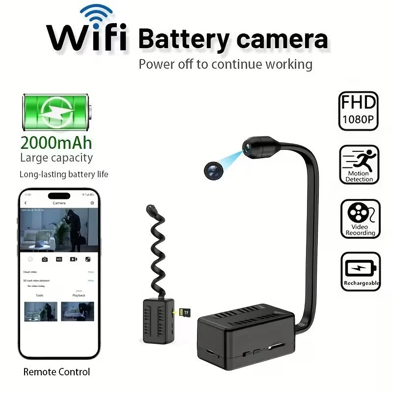 Y21 Mini WiFi Camera HD 1080P Flexible Lens Cable Motion Detection USB Rechargeable Micro Wireless Security Monitoring Camcorder