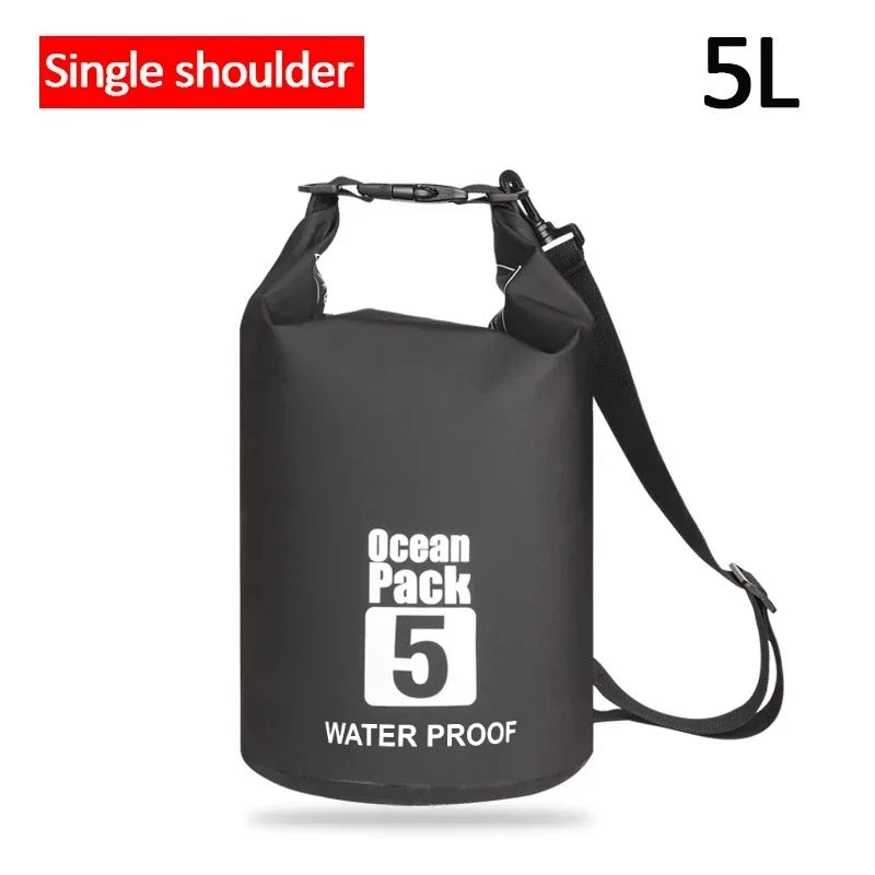 500D PVC Waterproof Dry Bag Sling Backpack Roll Top Storage Sack for Kayaking Rafting Hiking Fishing Boating Outdoor Gear