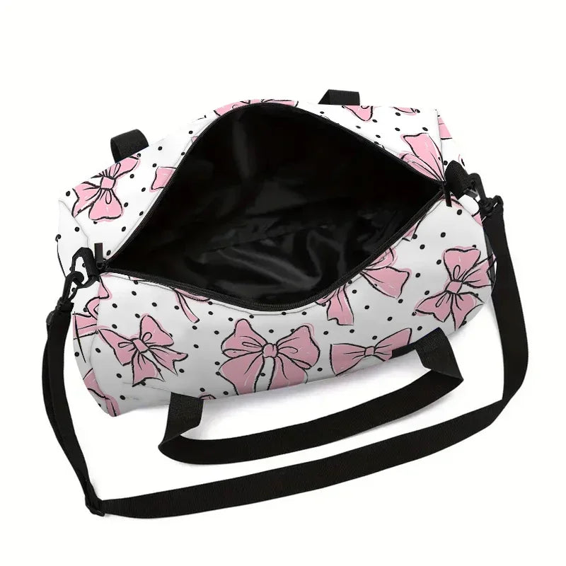 Pink Butterfly Large Capacity Luggage Bag for Boy/Girls Best Gifts 2D Cartoon Travel Duffels for Children Outdoor Fitness Bag