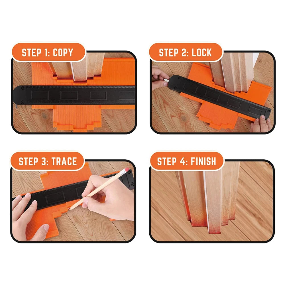 3-1Pcs Shape Contour Gauge Duplicator Measuring Ceramic Tile Carpet Cutting Template Profile Angle Ruler Contour Copier Woodwork
