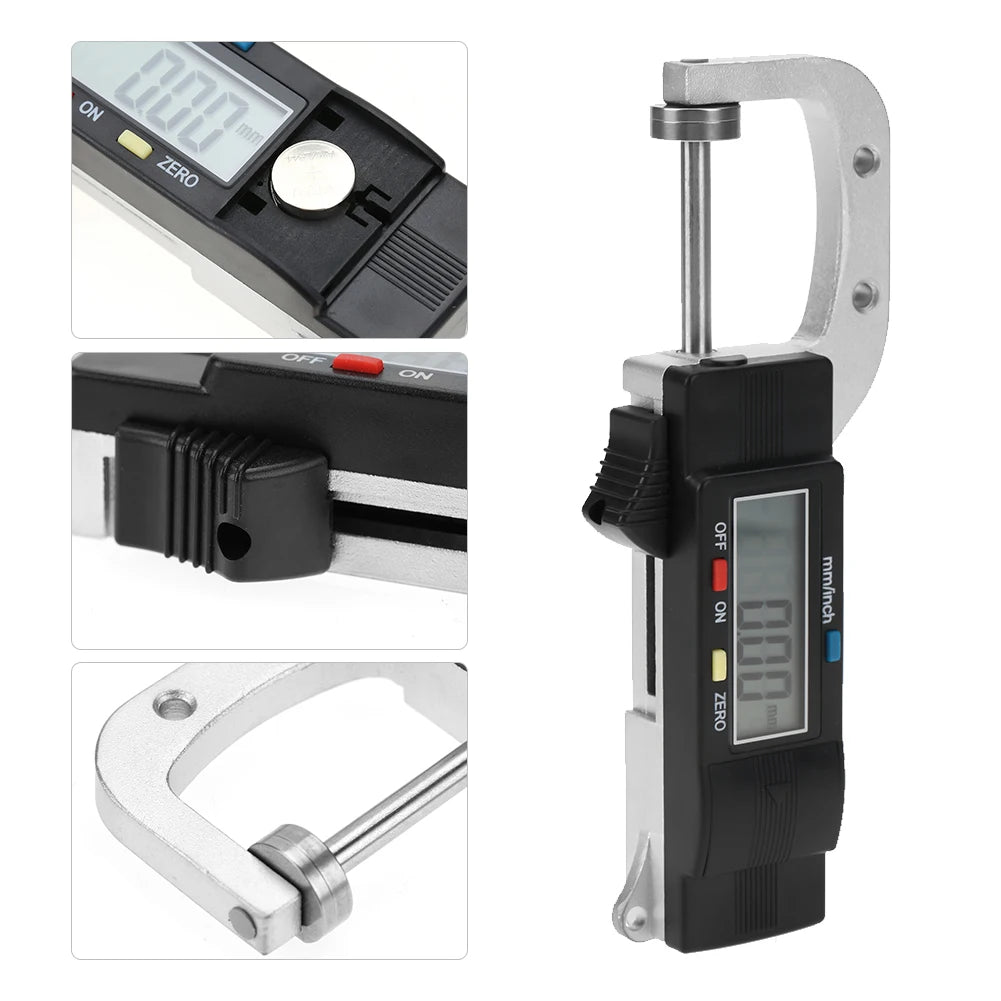 Digital Thickness Gauge Horizontal Type Electronic Digital Display Caliper Thickness Gauge Measuring Tool 0-25mm Thickness Gauge
