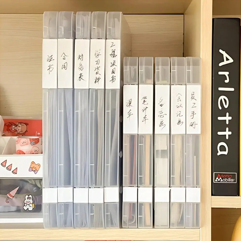 Plastic A4 Transparent Storage Box Portable Visible File Storage Cases Clear Anti-skid Buckle Puzzle Storage Holder Office
