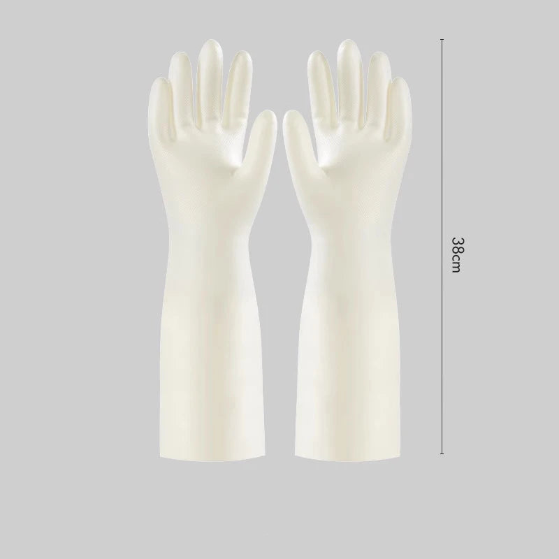 White Nitrile Gloves Extended And Durable Gloves For Kitchen Washing Waterproof Household Cleaning Tools Home Accessories