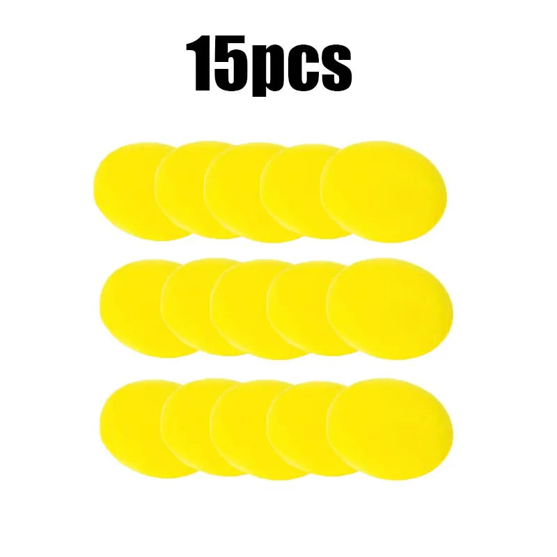 5/15pcs Car Detailing Sponge High Density Foam Applicator Pad Round Polishing Wiping Cleaning Tool For Auto Car Wash Supplies