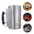 Starter Chimney Barrel with Nylon Heat-Insulated Handle for Outdoor Barbecue Grilling Fast Charcoal Ignition