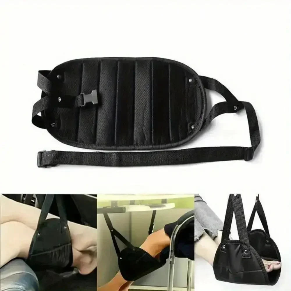Travel Rest Hanging Footstool Adjustable Straps Multifunctional Portable Hammock Footrest for Home Office Outdoor Airpalne