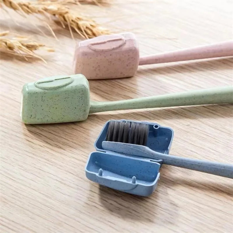 10Pcs Travel Outdoor Toothbrush Head Cover Wheat Straw Toothbrush Protection Cover Portable Toothbrush Head Storage Protection