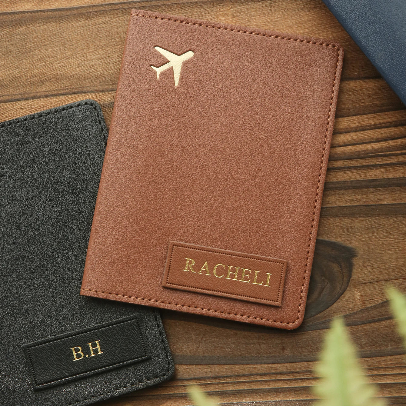 Custom Hot Stamping Name Passport Cover Minimalist Leather Passport Holder Personalized Travel Document Case, Unique Travel Gi