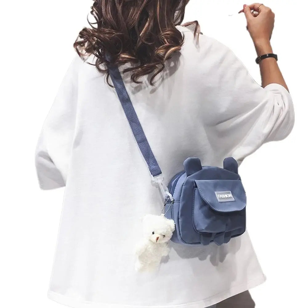 Female Cute Pouch Crossbody Bags Wallet Shoulder Bag Messenger Kitty Bag Canvas Bags Student Bags