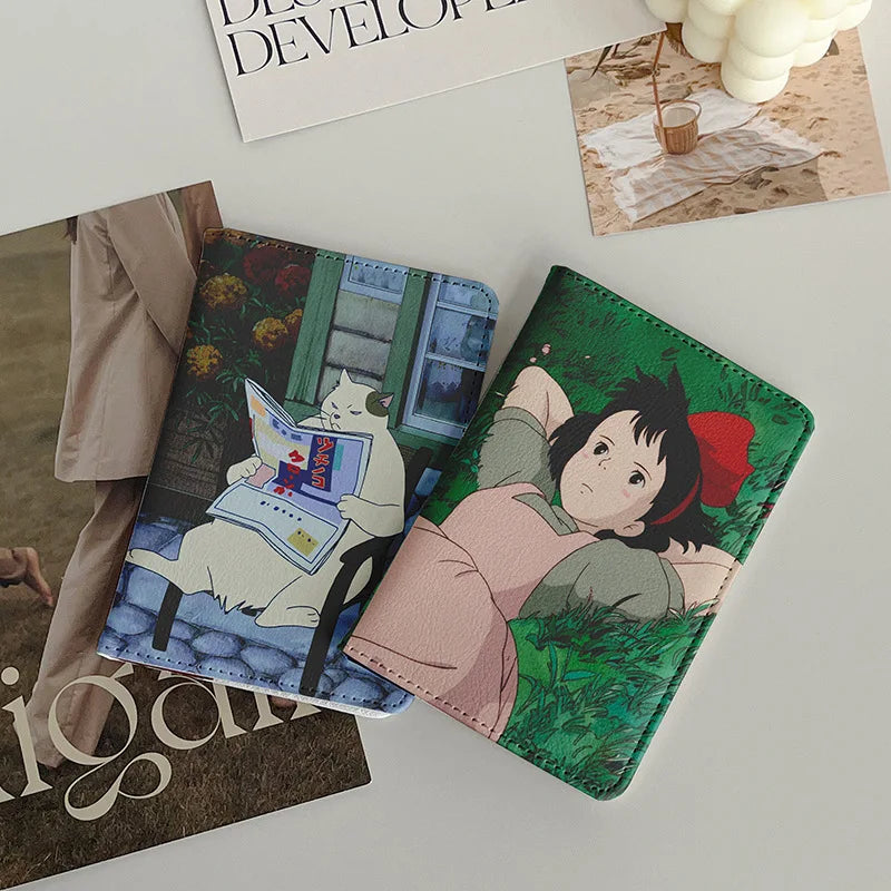Japanese Animated Passport Cover Passport Wallet Travel Essentials Women Air Ticket Credit Card Holder Passport Protective Case