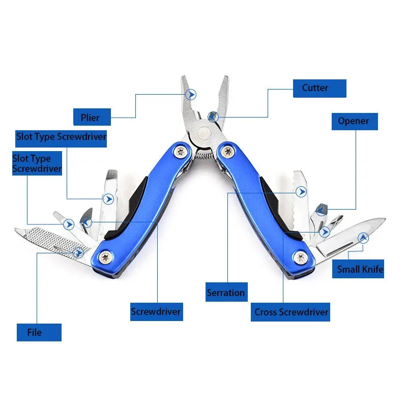 Outdoor Folding Multi-Tool Pliers – Portable Survival Camping Tool with Mini Knife, Multifunctional Combination
