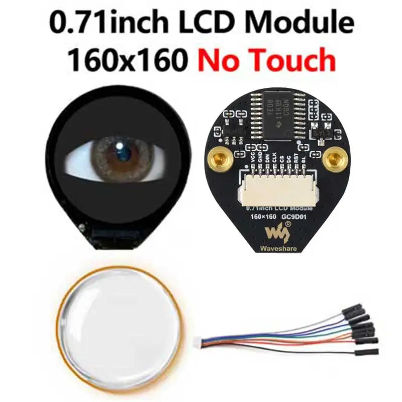 Waveshare 0.71inch Double Eye Round LCD Display Module Option SPI 160×160 65K Colors For Arduino Raspberry Pi ESP32 Pico STM32