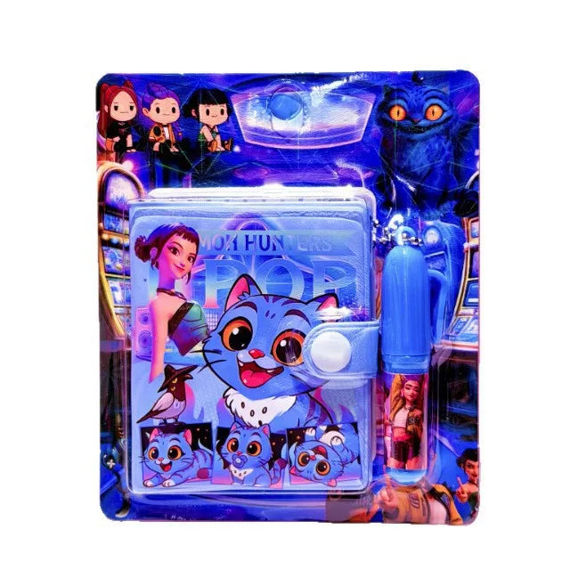 Anime Gilr Hunters Lumi Mila Zoi Mini Notebook with Ballpoint Pen, Cartoon Pocket Notepad Stationery Set School Supplies Birthda