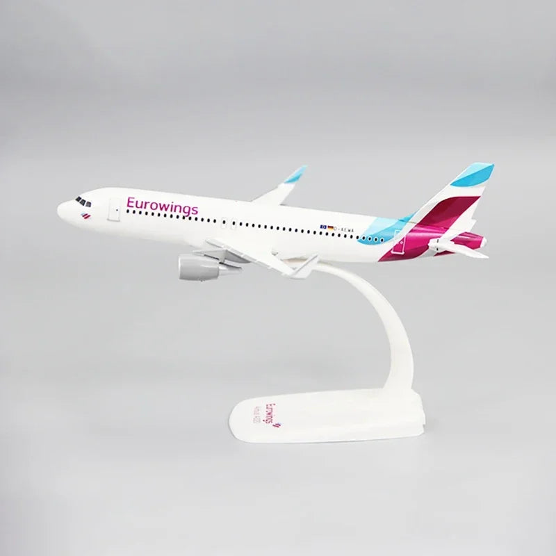 1:200 Scale A320 Eurowings Airlines ABS Airplane Model Toys Aircraft Plane Assembly Collection Display With Stand Gifts