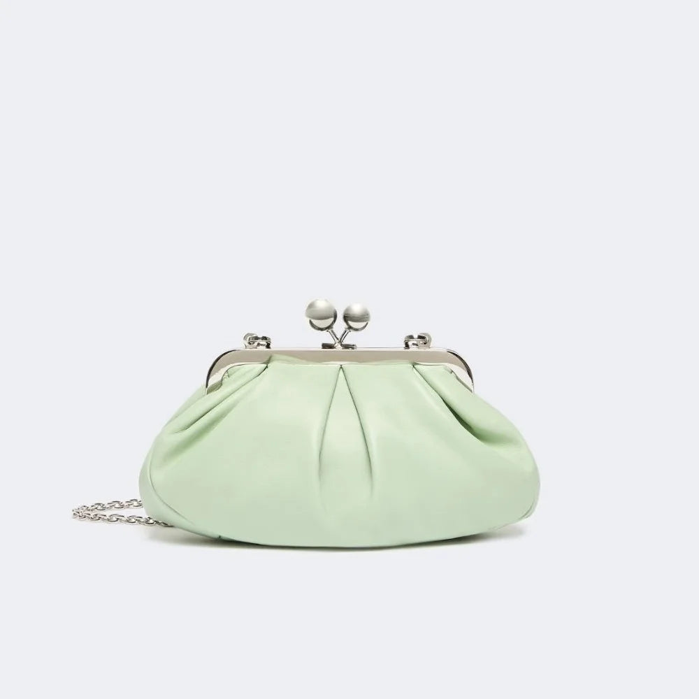 women kisslock clutch bag clasp pouch frame purse evening dinner party bag 2026 summer new microfibe leather shoulder bag