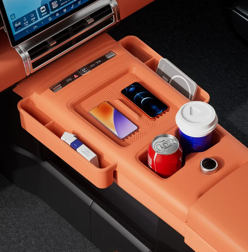 Full Wrap Silicone Center Console Pad for BYD Leopard 7 Titanium 7 Cup Holder Mat Anti-Scratch Interior Accessory