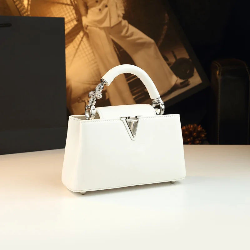 Stylish Designer Party Diaper Bag For Women Luxury Leather Tote Large Capacity Elegant Crossbody Handbag For Evening Outings