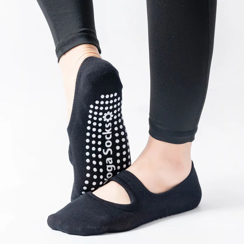 3 Pairs  Women Backless Yoga Socks Non-Slip Pilates Socks Invisible Floor Socks for Aerobics Dance Trampoline Fitness
