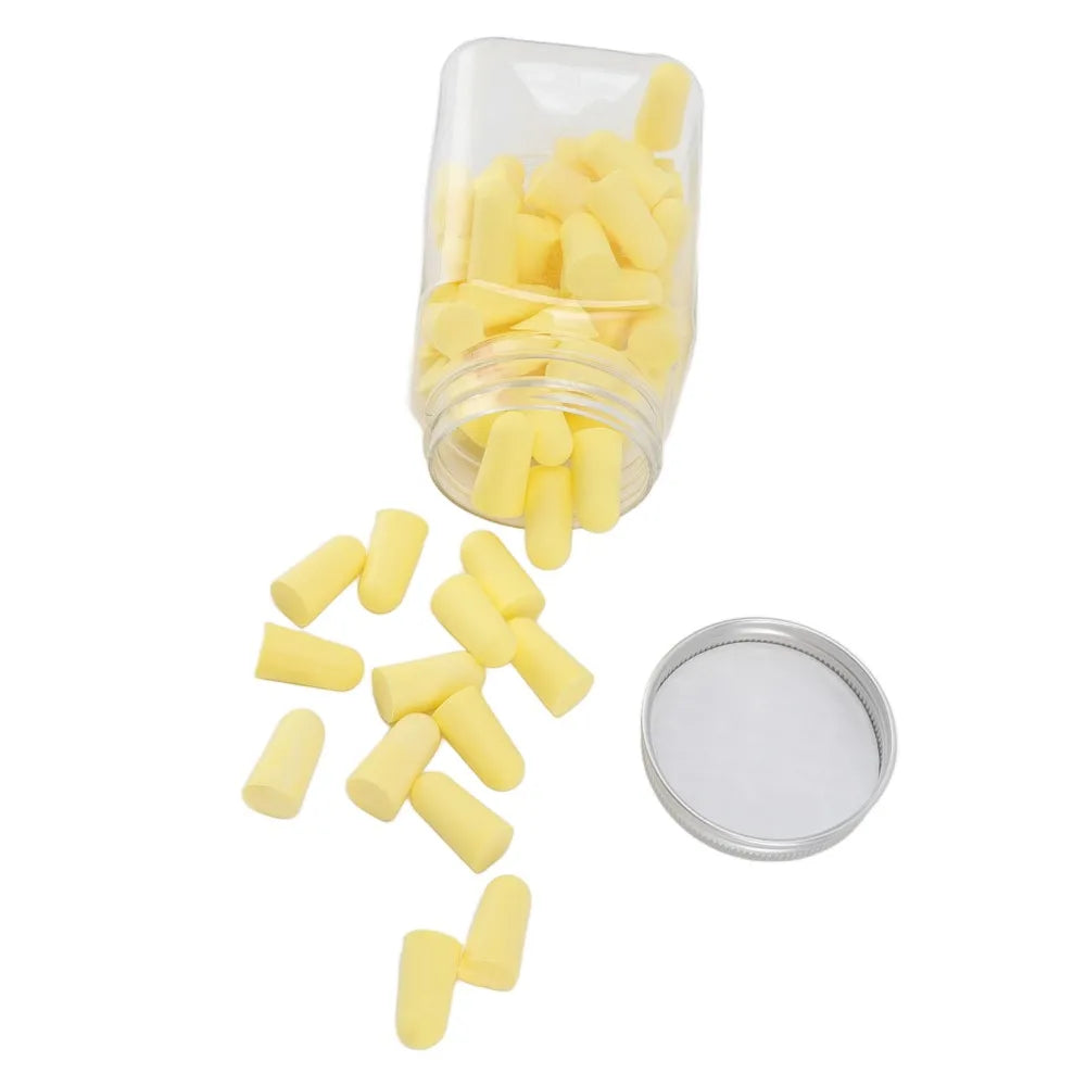 60Pcs Yellow, Blue 60Pcs Slow Rebound Foam Ear Plugs 25 x 13mm Slow Rebound Sponge Bullet Shape Sleep Sound Insulation Plugs