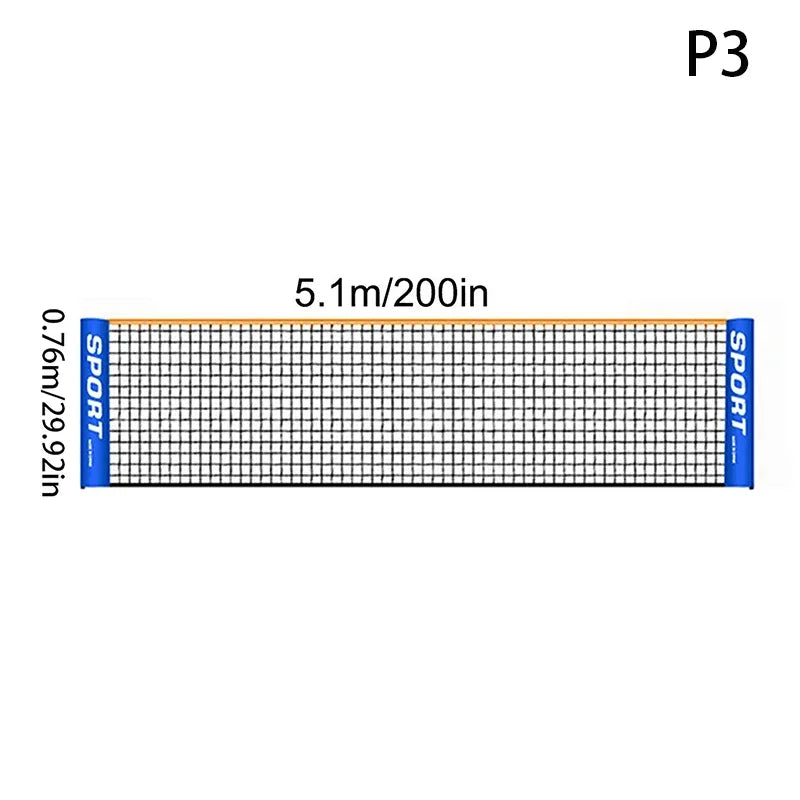 Professional Training Standard Sports Net: 3.1/4.1/5.1/6.1m Badminton and Volleyball - Easy Setup Outdoor Tennis Mesh Net