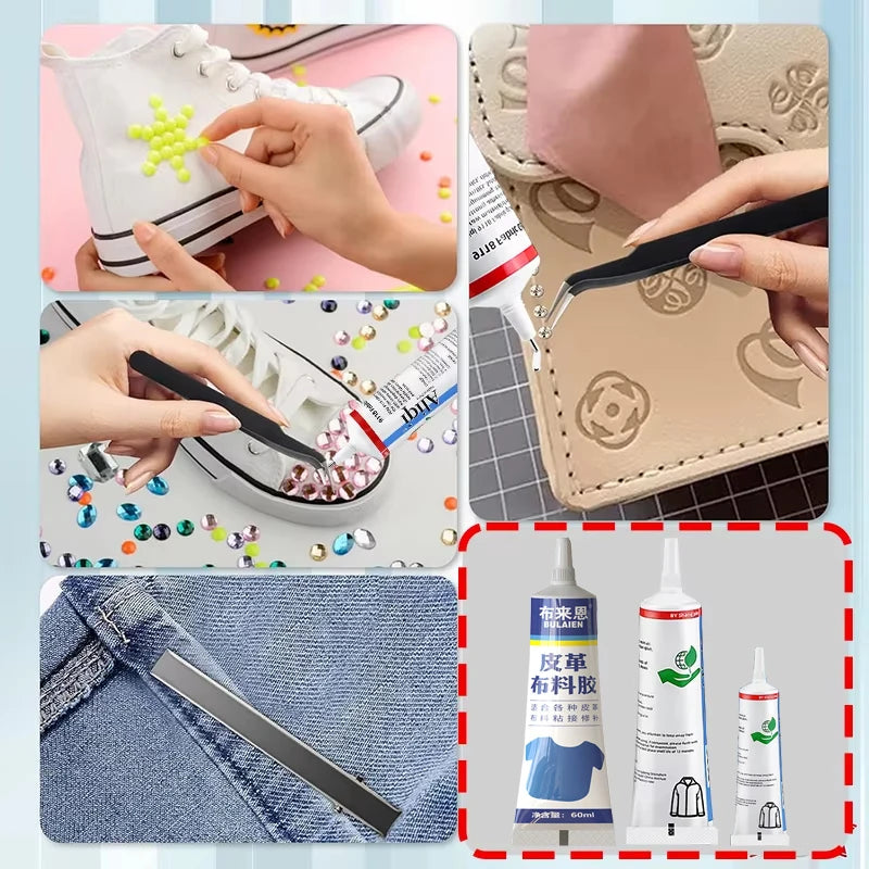15/60ml Fabric Glue Quick Dry Fabric Patching Glue Versatile Fabric Repair Seam Adhesive Waterproof Agent for Clothing Textiles