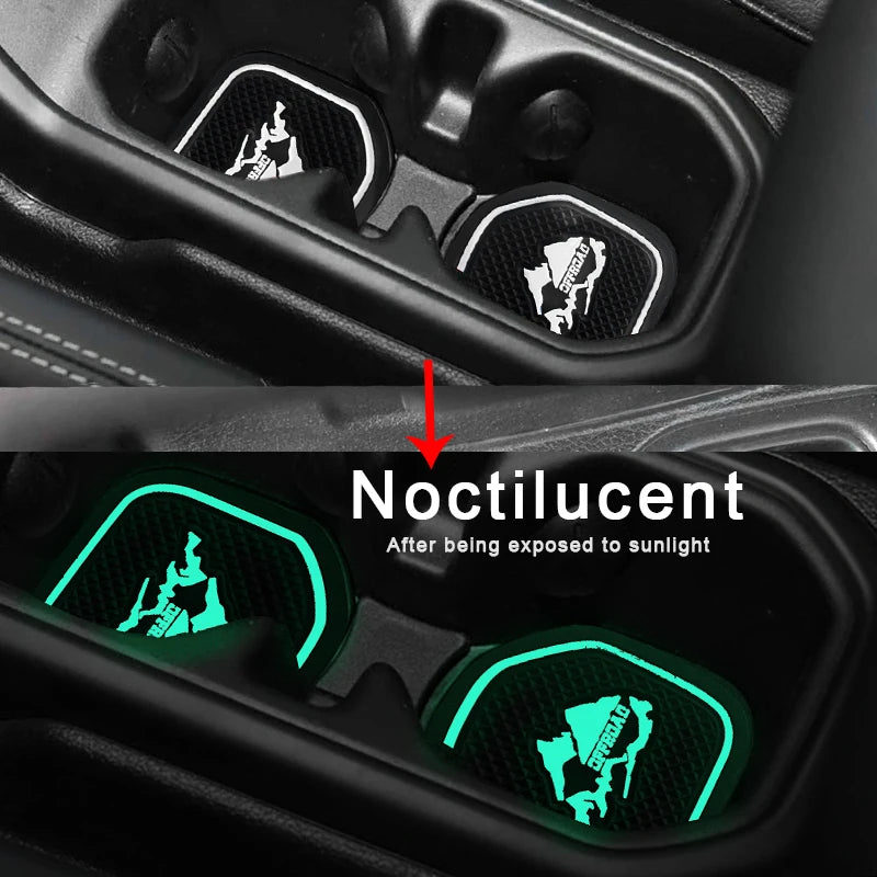 Non-Slip Car Cup Coaster Slot Pad for Jeep Wrangler Jl Jlu 2020-2023 Year Anti-Slip Mat Pocket Mat Interior Cup Holder Pad