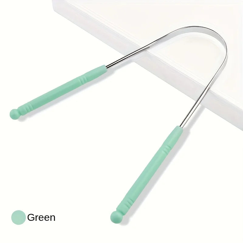 Stainless Steel Tongue Scraper U-Shaped Dental Cleaner for Bacteria/Plaque Removal with Multi-Style Options for All Users