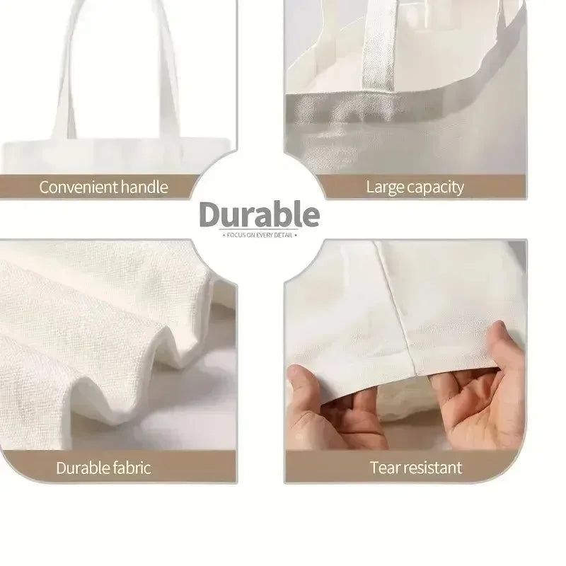 Cute Hedgehog Pattern Canvas Tote Bag With Adorable Heart Mushroom Balloon DesignsStylish Versatile Shoulder Bag For Daily Use