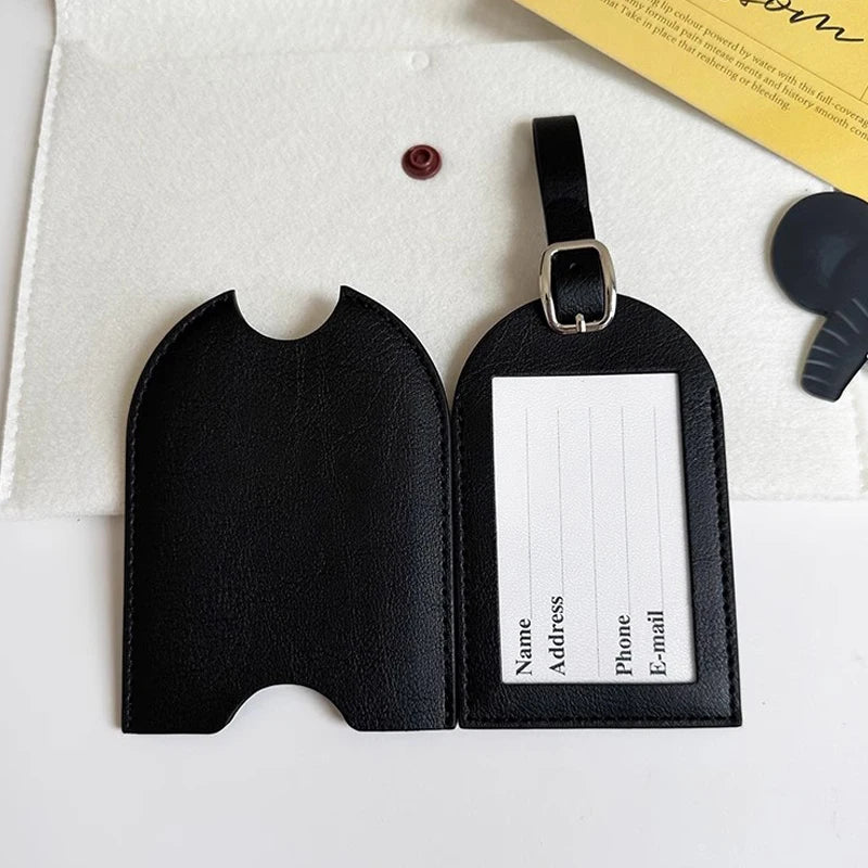 Personalize Initials Luggage Tag Custom LOGO Letter Men Women Suitcase Name Baggage Tag PU Airplane Labels Travel Accessories