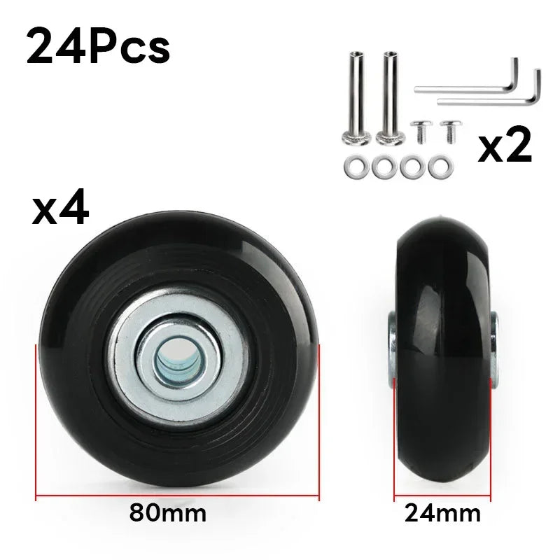 Silent Suitcase Wheels Rubber Trolley Luggage Casters High-Quality Durable Travel Bag Wheel Repair Accessories for Quiet Rolling