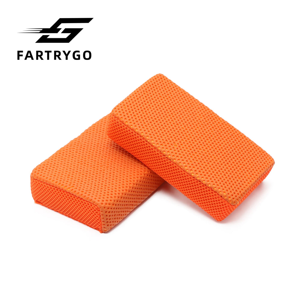 Fartrygo Car Wash Mud Cleaner Magic Clay Bar Sponge Block Pad Remove Contaminants 2pcs Nano Magic Clay Sponges