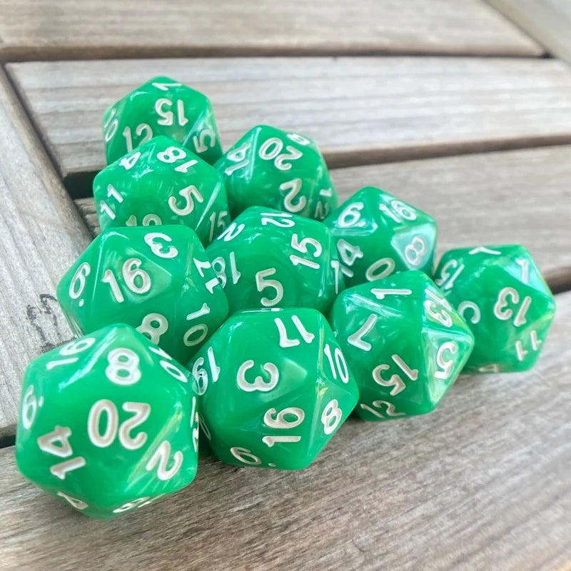 Cube 20 Sides D20 dungeon dices D&D Table board game 20 faces Acrylic Dice Sets Pearl Colorful dungeons and dragons d20 Dices