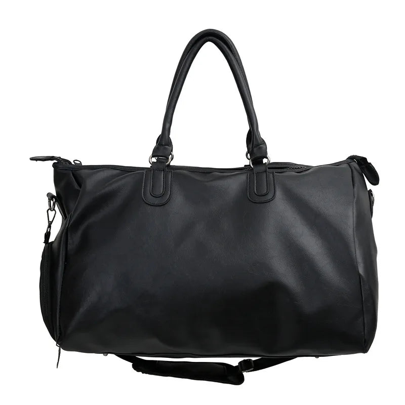 Large Capacity PU Fitness Bag Fashionable Travel Bag Short Trip Business Trip Luggage Bag Sports Yoga Storage Bag Unisex