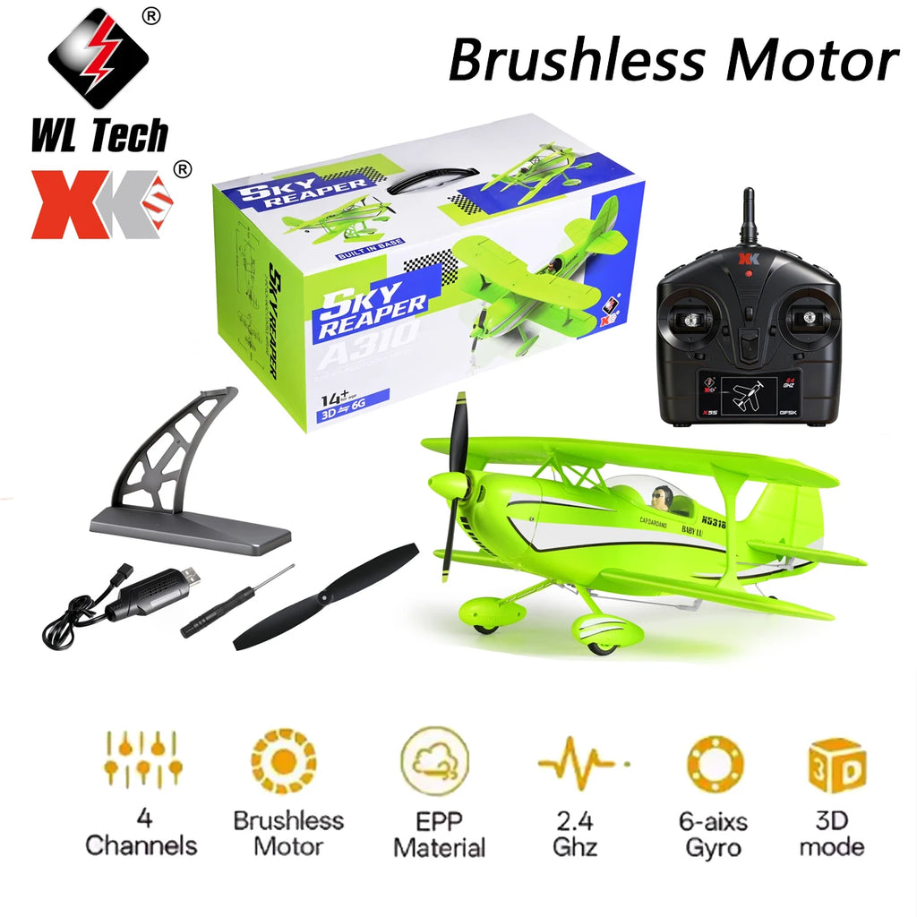 NEW WLtoys Remote-Controlled Aircraft A310 Brushless Motor 3D/6G With Gyroscope Dual Wings Four Channel Airplane Toy Adults Gift