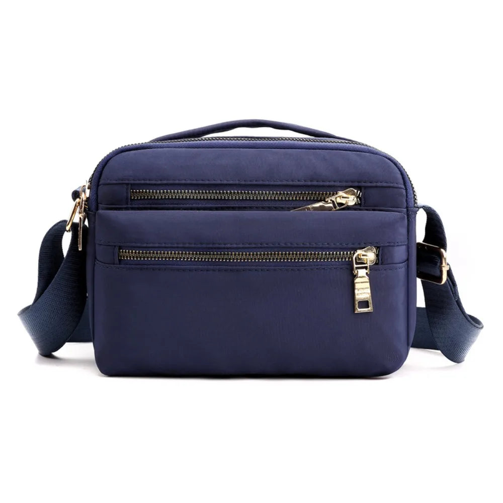 Casual Multi Layer Nylon Crossbody Bag Zipper Canvas Women Backpack Korean Style Waterproof Oxford Shoulder Bag Travel