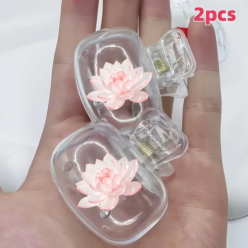 Beautiful Lotus 2pcs Toothbrush Holder Portable Combination Set Protective Cover Suitable for Home Travel Use Storage Clip Trips
