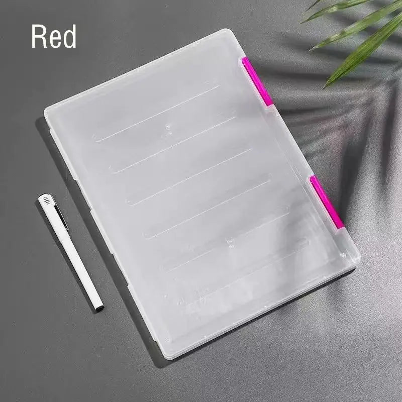 1PC Transparent File Box A4 Plastic PP File Box For School Students Multi-layer Portable Double-layer Data File Subject Classifi