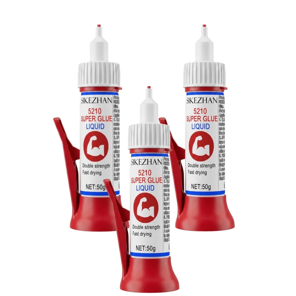 5210 Industrial Super Glue 50g High Viscosity Fast Bond Liquid Adhesive Precision Needle Tip Wood Metal Shoe Heavy Duty Repair