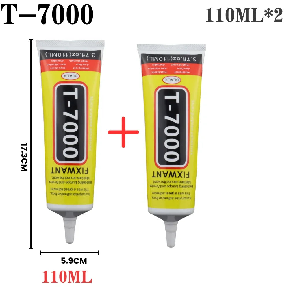 B-7000 T-7000 Clear & Black Glue 15/50/110ml, Fast Drying Waterproof Resin Adhesive for Phone Screen Repair, Jewelry Craft