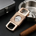 Luxury Cigar Cutter with Double Stainless Steel Blades, Precision Clean Cut Portable Cigar Scissors, Ideal Gift for Cigar Lovers