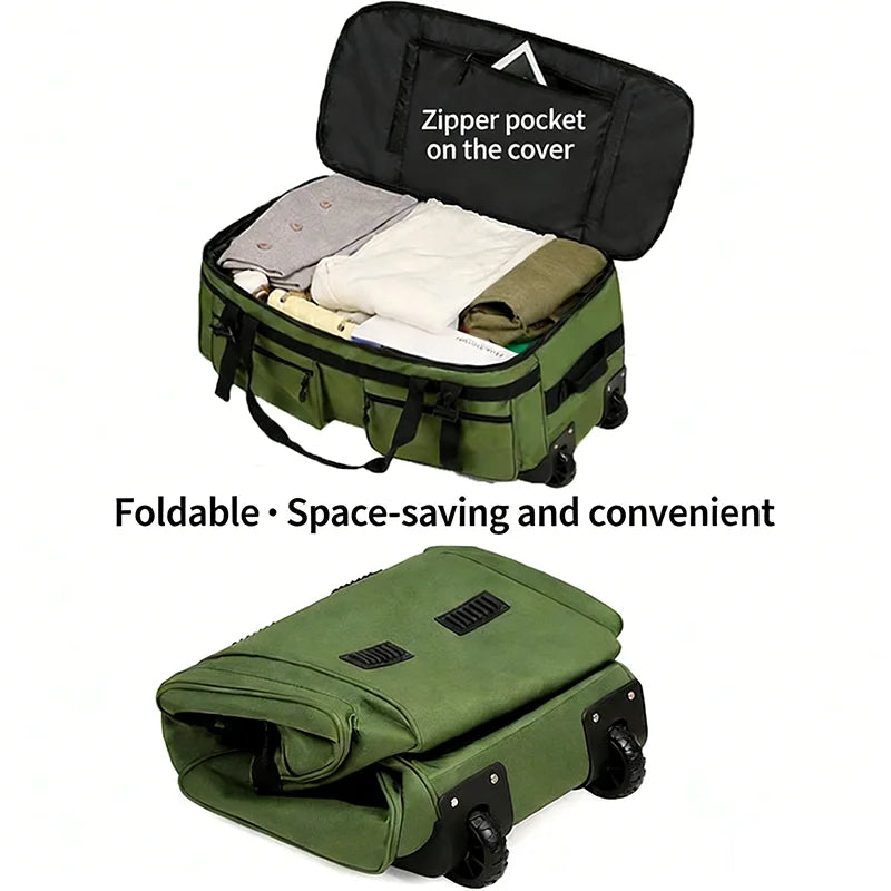 90/110l Large Capacity Travel Backpack Foldable Belt Wheel Travel Bag Multi Functional Shipping Bags Wear-Resistant Luggage Bag