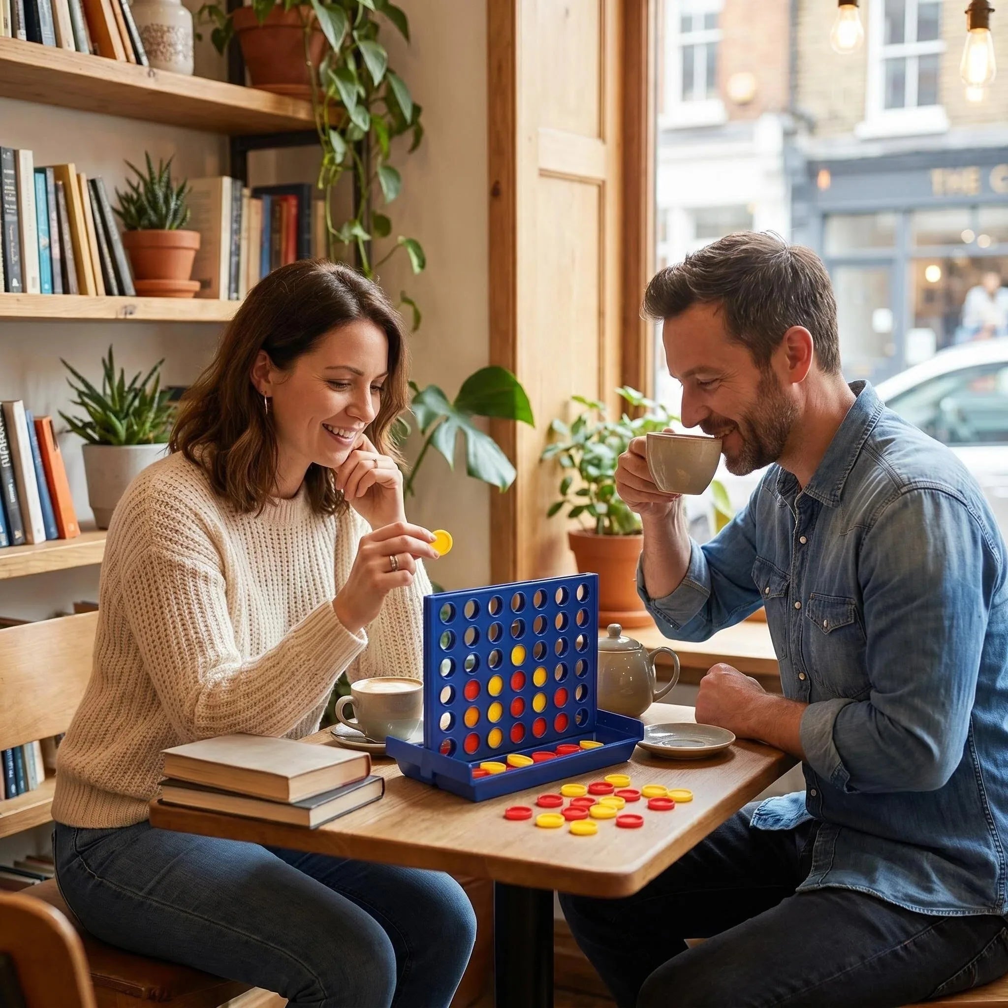 1PCS 2-in-1 Connect Four & Tic-Tac-Toe 3D Board Game, Portable Board Game Toy, Tabletop Game, Travel Mini Chess Toy, Foldable Co