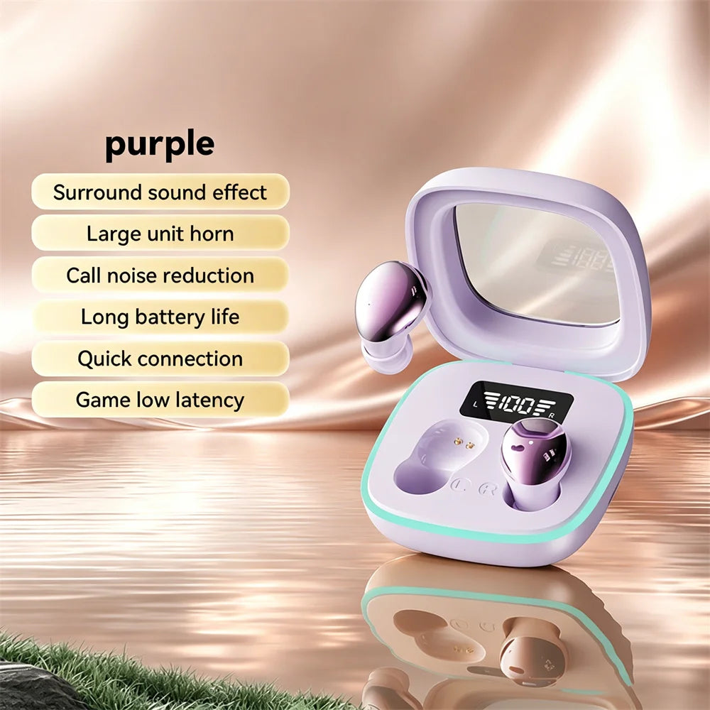 Electroplated TWS In-Ear Wireless Earphone Long Battery Life Digital Display 2-In-1 Dual Headphone Subwoofer Stereo Game Earplug