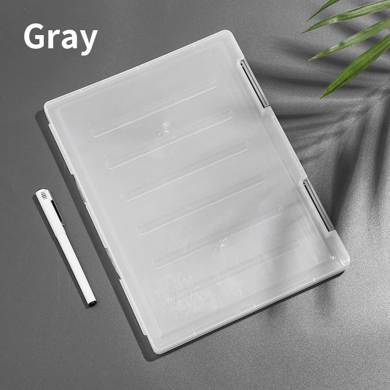 1PC Transparent File Box A4 Plastic PP File Box For School Students Multi-layer Portable Double-layer Data File Subject Classifi