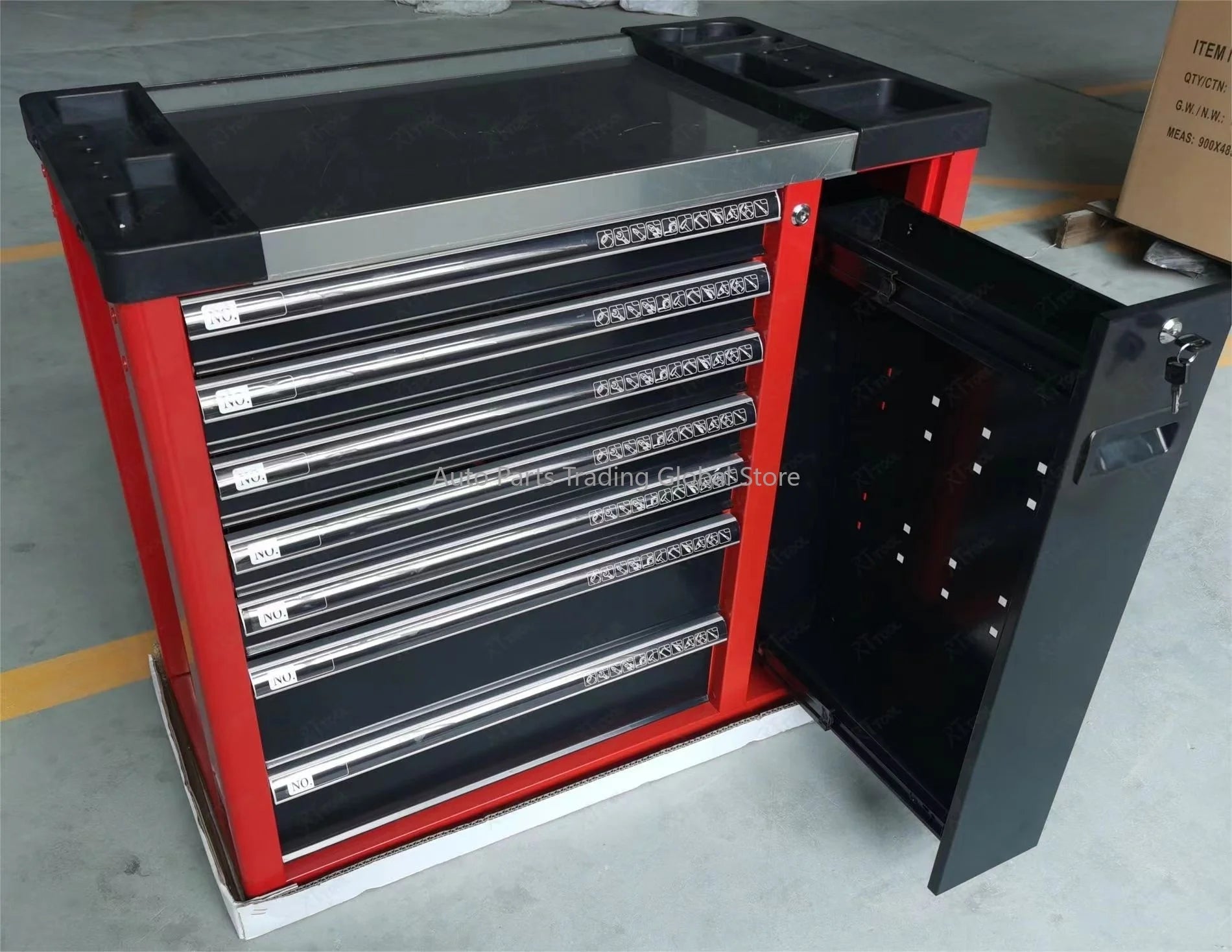 RTTOOL 266pcs Professional Vehicle Tools All Kinds With Tool Cabinet Workshop Trolley Cabinet Tool Chest Sets Competitive Price