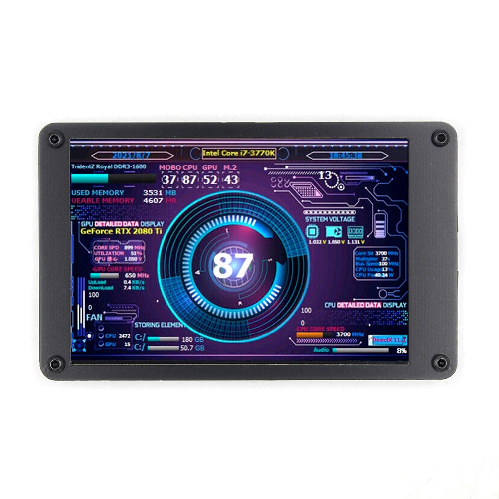 Dual USB Secondary Display 3.5 Inch IPS DIY Computer Temperature Monitoring CPU GPU RAM HDD Acrylic for Mini ITX Case AIDA64