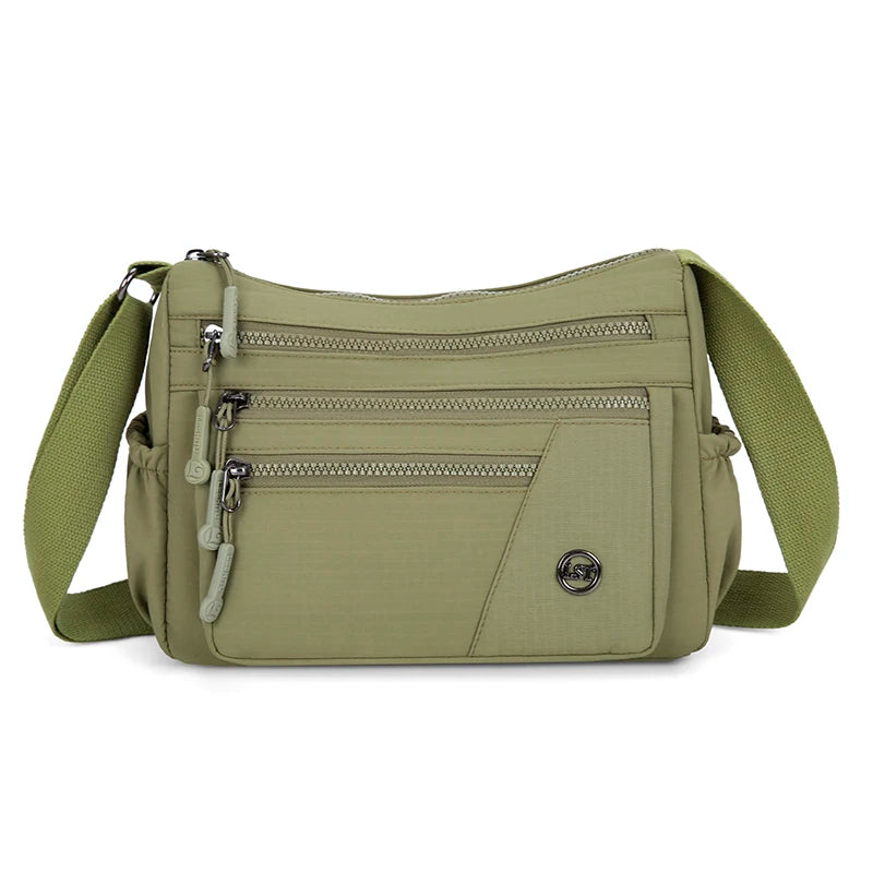 Anti Theft Organized Pockets Women Nylon Crossbody Bag Lightweight Waterproof Oxford Large Capacity Travel Commute Satchel
