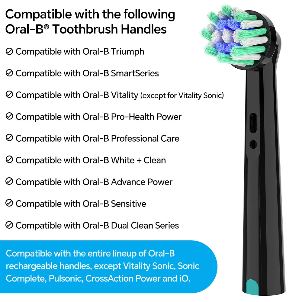 Toothbrush Protective Box & 4 Cross Clean Replacement Brush Heads Compatible with Oral B Electric Toothbrush, Home Travel Use